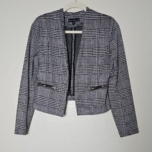 Plaid Black and White Women's Jacket